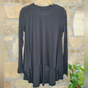 Lululemon Black Dare to Drape Tunic Ribbed Long Sleeve High Low Top XS